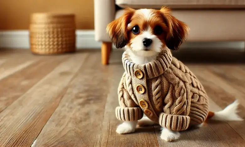 Button-Up Cable Knit Dog Sweater