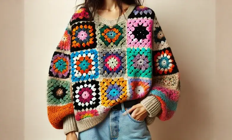 Granny Square Patchwork Sweater