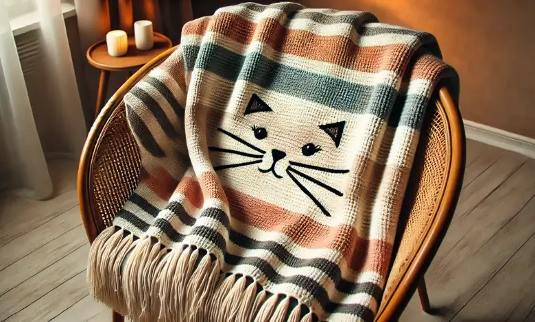 Cat Whiskers Striped Blanket