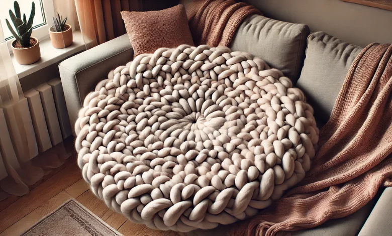 Cozy Chunky Round Blanket