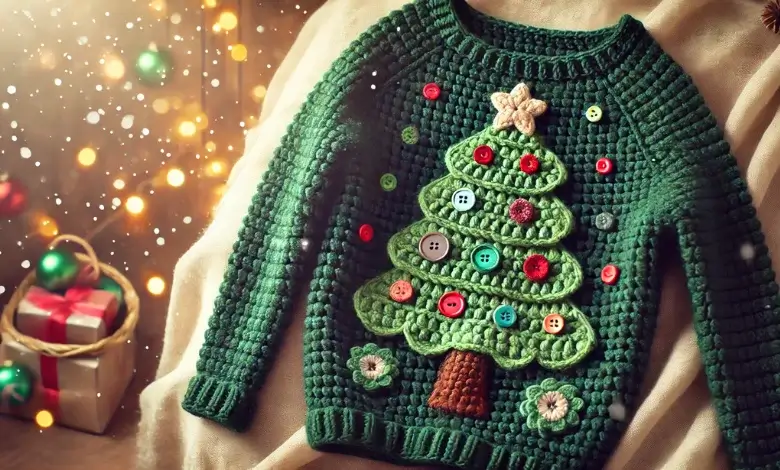 Crochet Christmas Tree Jumper Pattern