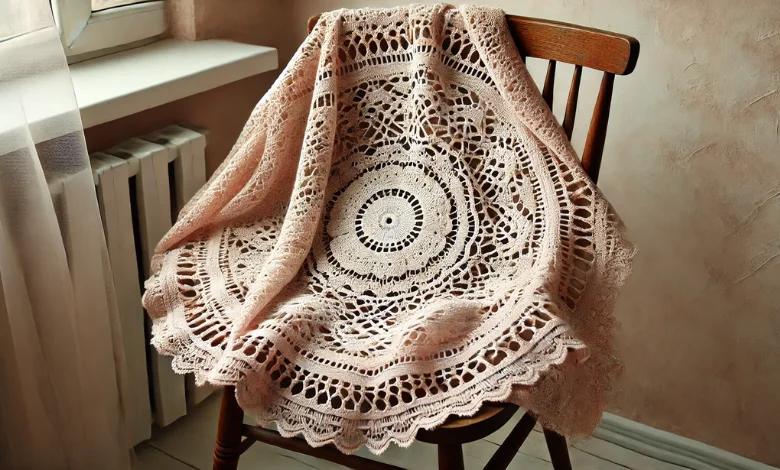 Lace Crochet Round Blanket