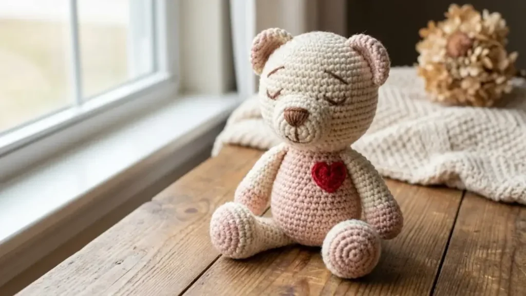Crochet Mini Love Bear Plush