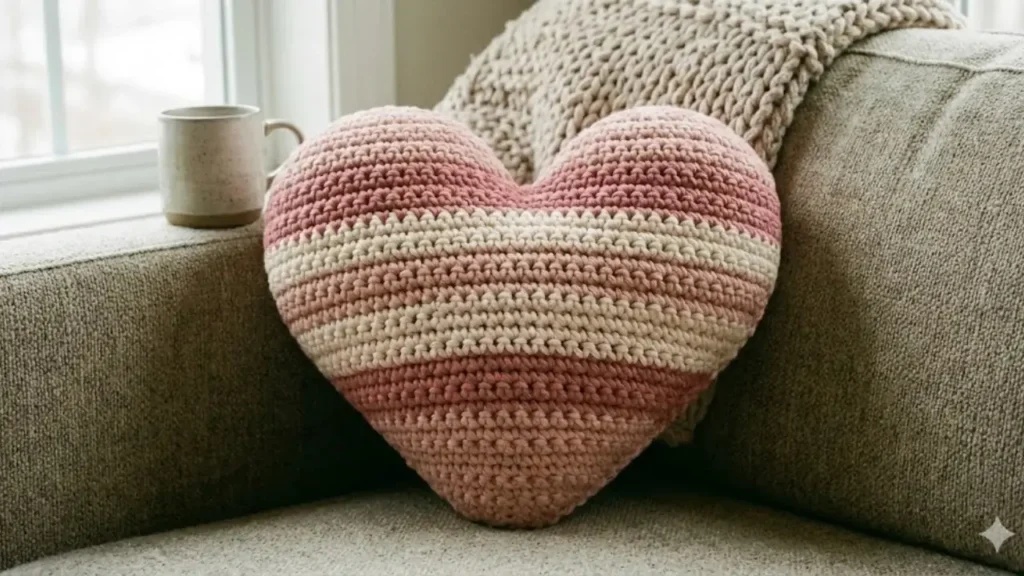Crochet Sweetheart Plush Pillow